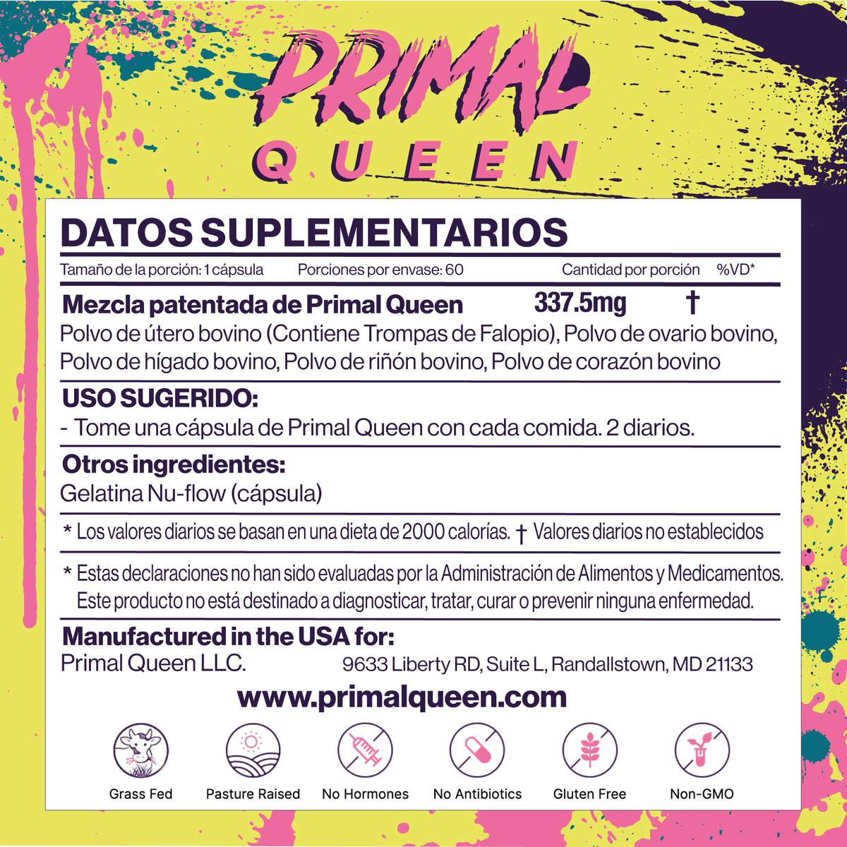 ¿Cuáles son los ingredientes de Primal Queen?