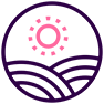 Pink circle on a dark purple background.
