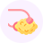 Illustration of a pink cotton swab cleaning a yellow sponge.